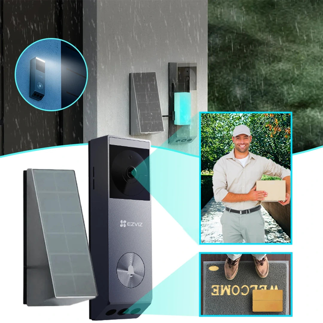 EZVIZ CS-EP3 4MP (2K) Dual Lens Smart Doorbell Camera Rechargeable with Solar Panel