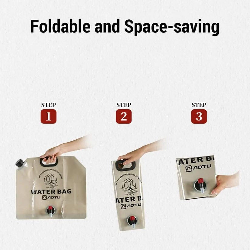 ، كيس ماء شرب قابلة للطي وقابلة لإعادة الاستخدام مع صنبور دوار، بسعة 8 لتر محمول