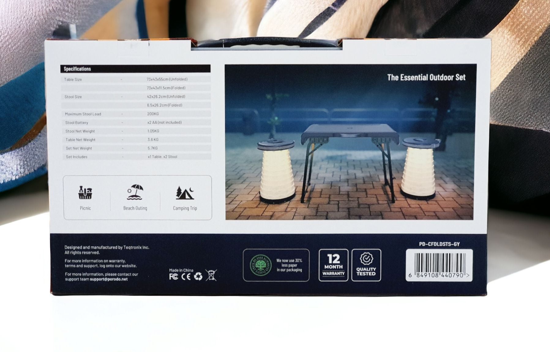 Porodo Camping Foldable Desk