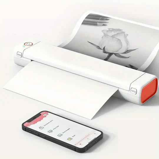 Phomemo M08F A4 Paper Printer - White,Orange