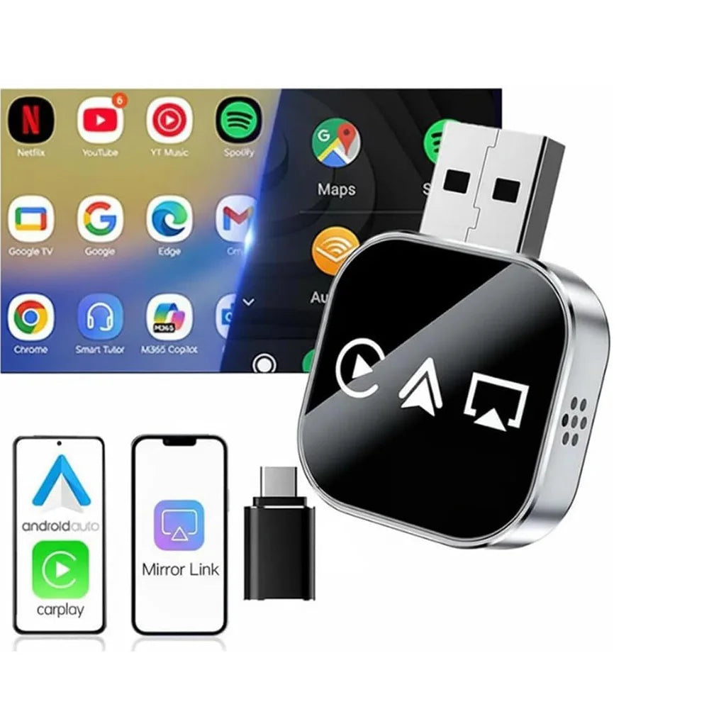 محول Wireless CarPlay وMirror Link مع AirPlay وAndroid Auto