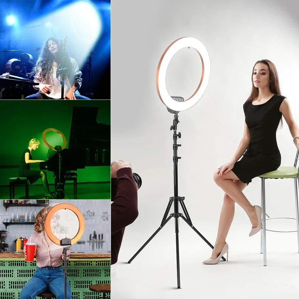 إضاءة Ring Light احترافية RL-21 مقاس 54 سم – 2700K إلى 6500K