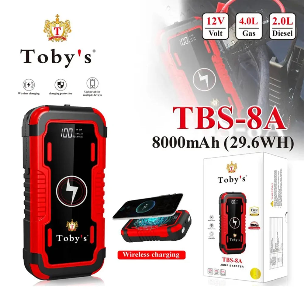 جهاز تشغيل بطارية السيارة وباور بنك Toby's TBS-8A – سعة 8000mAh