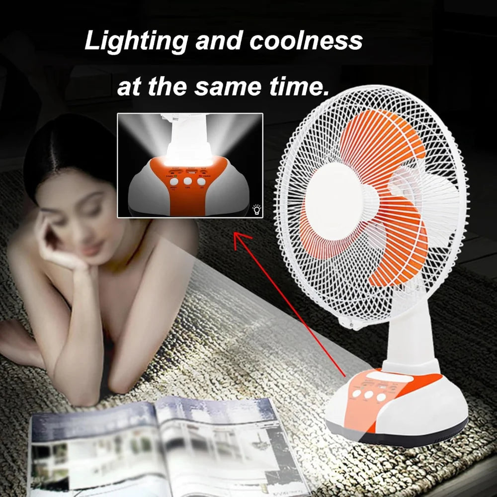 مروحة سولار JG-2316 تعمل بالطاقة الشمسية مع إضاءة LED مدمجة – 16 بوصة
