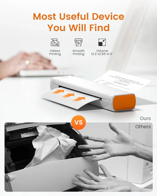 Phomemo M08F A4 Paper Printer - White,Orange