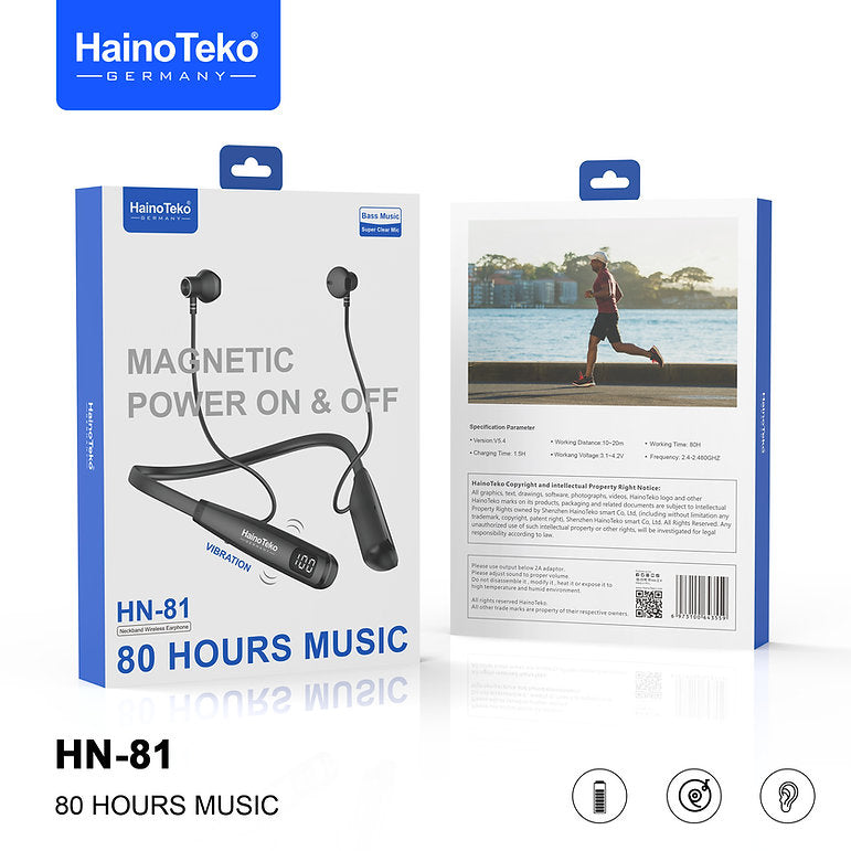 HN 81 سماعة لاسلكية بتقنية البلوتوث حول الرقبة Haino teko