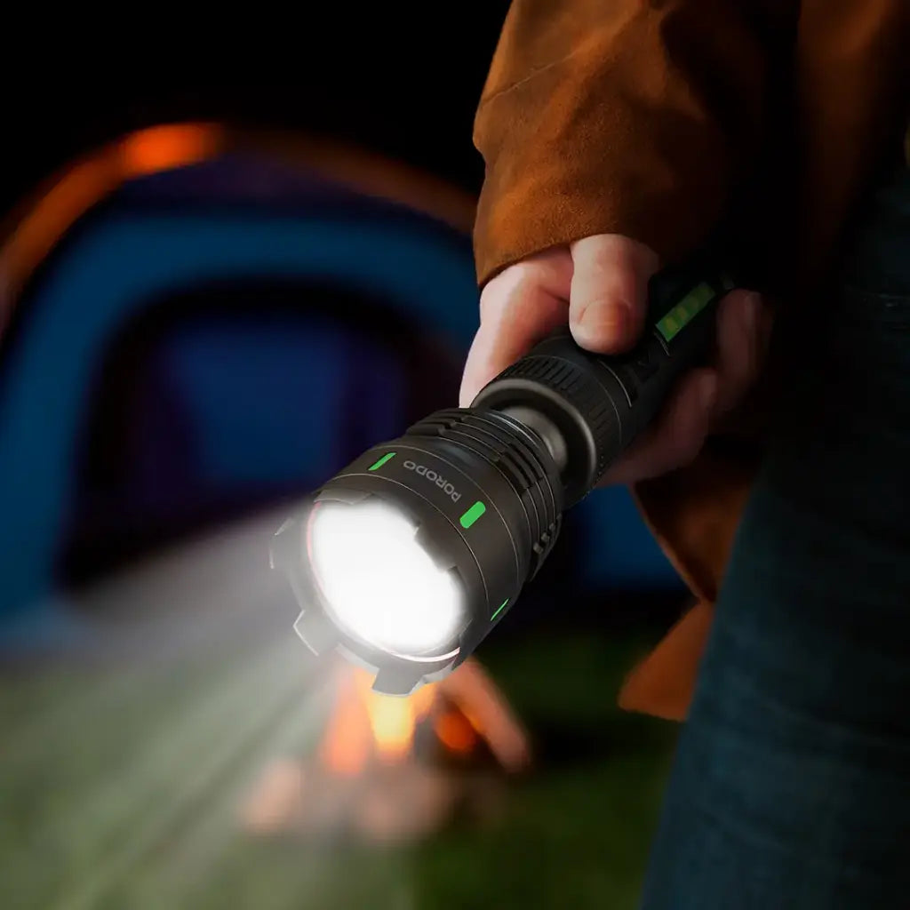 Porodo Lifestyle Orbit Multi-Color Laser Torch with Power Bank Function - Black