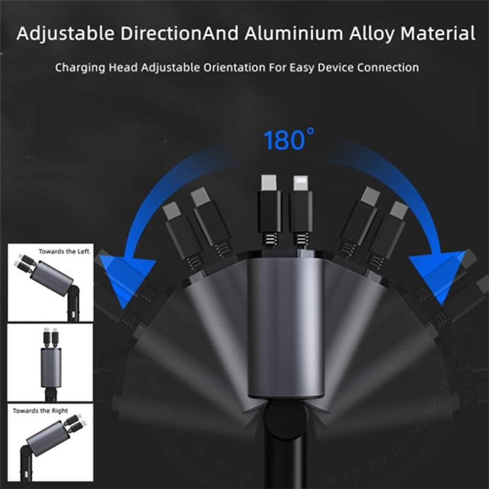 Retractable Car Charger, 120W 4 in 1 Superfast 4779