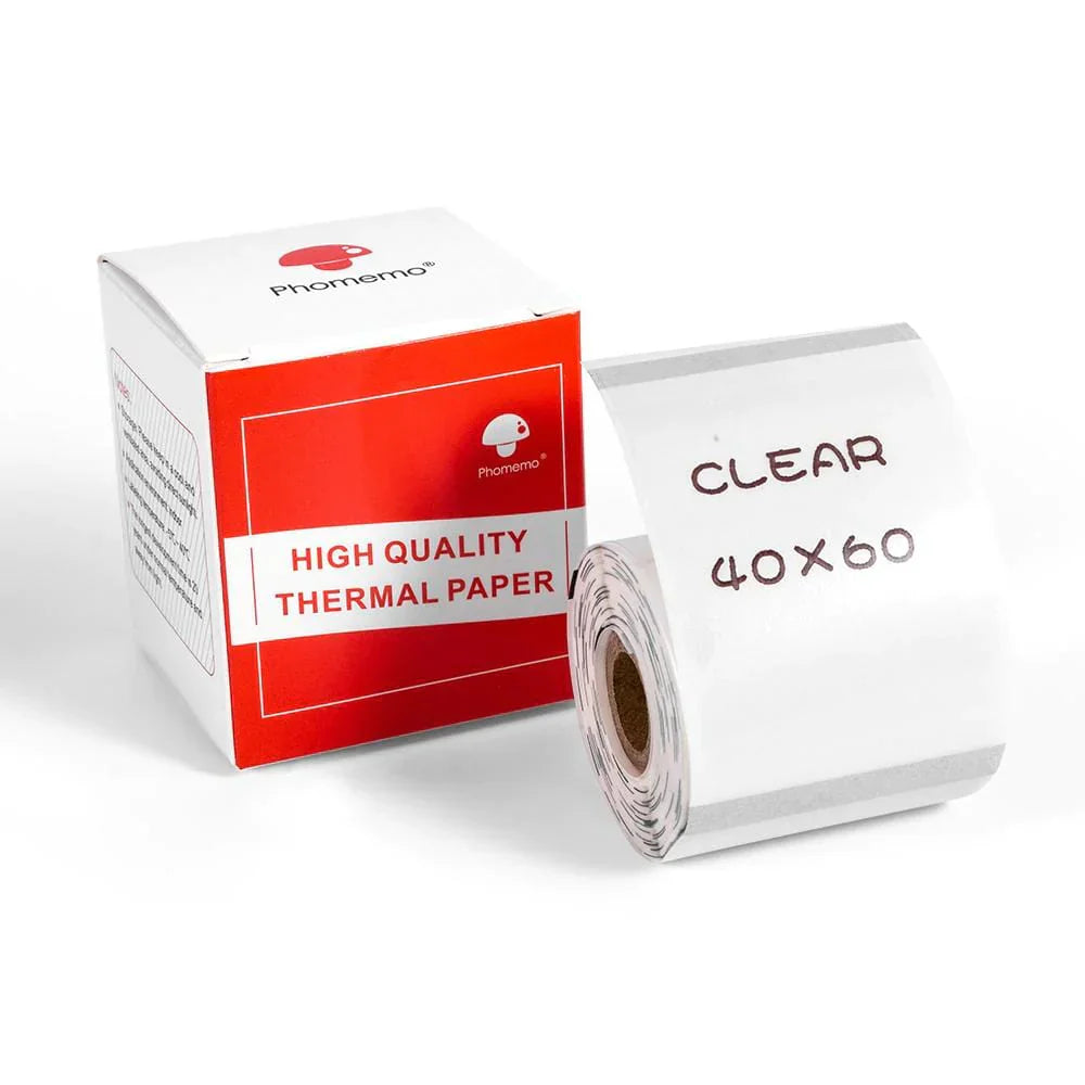 Phomemo Printer Labels 40x60mm/130Pcs Transparent