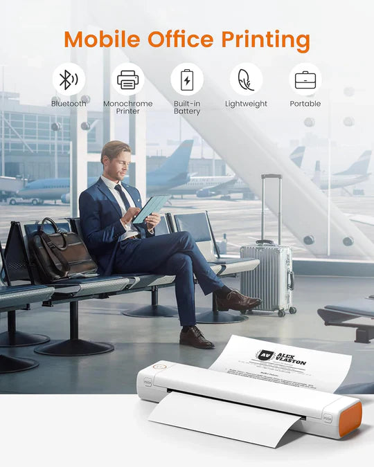 Phomemo M08F A4 Paper Printer - White,Orange