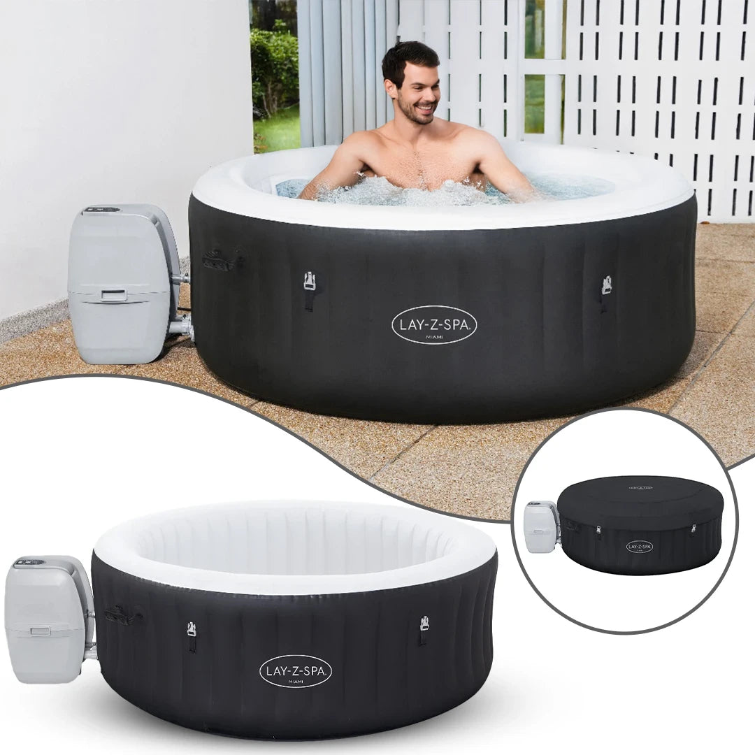 Bestway Lay-Z Spa Inflatable Jacuzzi with Air Massage System (180 x 66 cm) - Miami