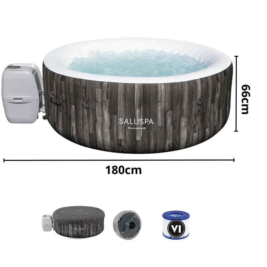 Bestway Lay-Z Spa Inflatable Jacuzzi with Air Massage System (180 x 66 cm) - Bahamas