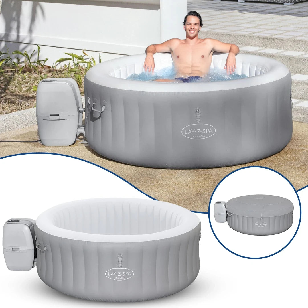 Bestway Lay-Z-Spa Inflatable Jacuzzi with Air Massage System (170 x 66 cm) - St.Lucia