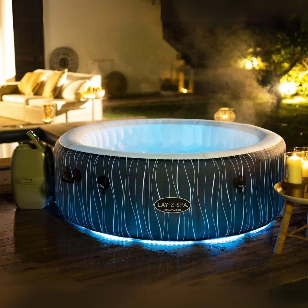 Bestway Lay-Z-Spa Inflatable Jacuzzi with Air Massage System (196 x 66cm) - Hollywood