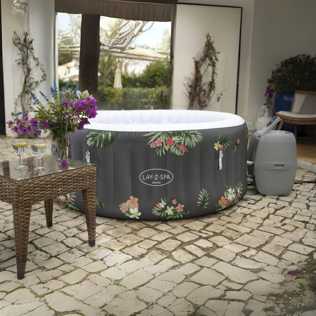 Bestway Lay-Z Spa Inflatable Jacuzzi with Air Massage System (170 x 66 cm) - Aruba