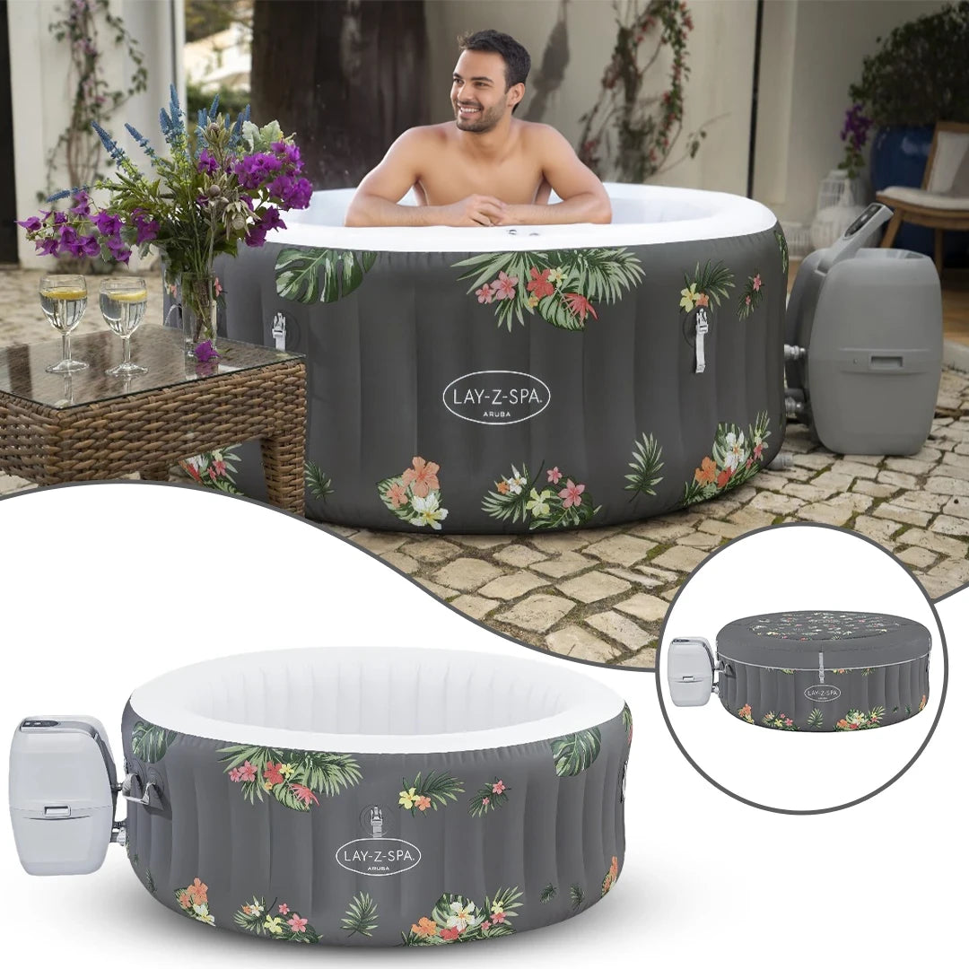 Bestway Lay-Z Spa Inflatable Jacuzzi with Air Massage System (170 x 66 cm) - Aruba