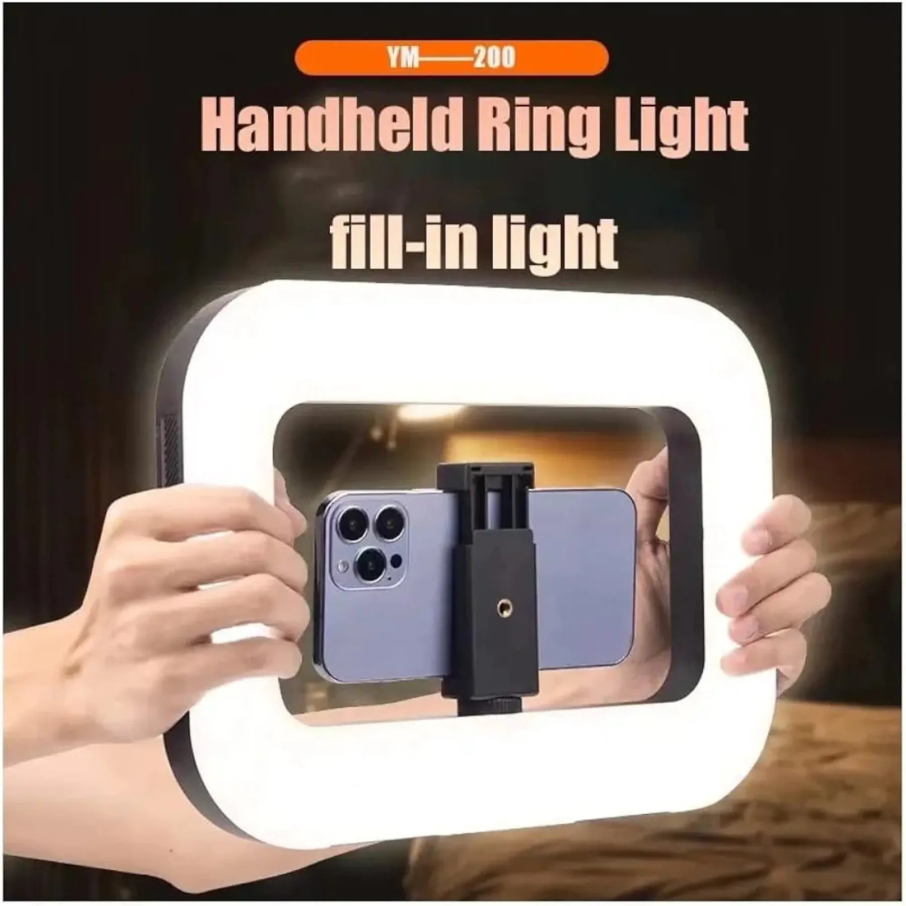 إضاءة دائرية لتصوير الفيديوهات بالهاتف – قابلة للحمل وتدعم التثبيت على حامل ثلاثي