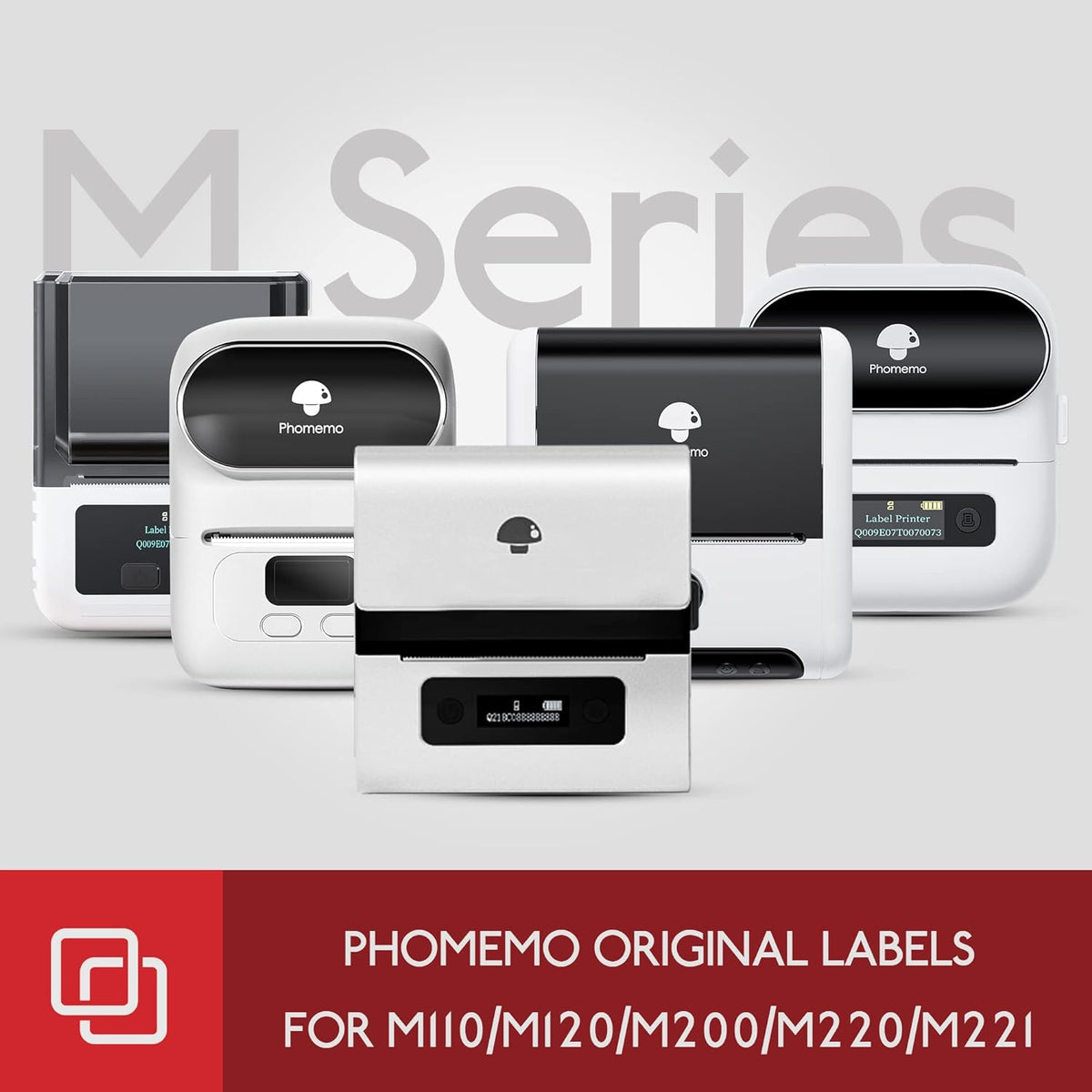 Phomemo Printer Labels 40x30mm/230Pcs Square/Kaki