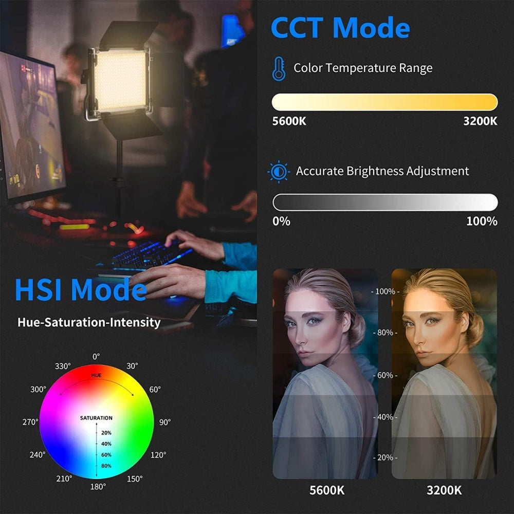 إضاءة فيديو RGB LED 660PRO بقدرة 50 واط – طقم تصوير استوديو
