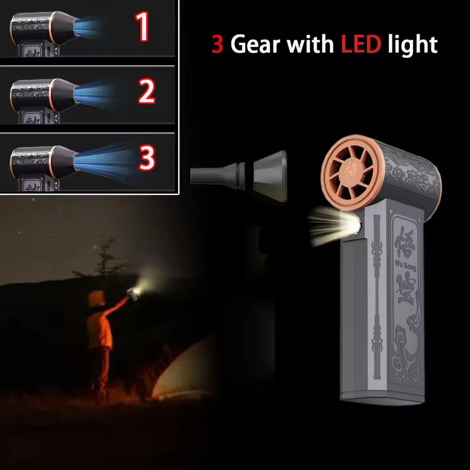 Wukong 130000 RPM Turbo Jet Fan Mini Air Blower with Extra Nozzle Dust Dryer Speed 52m/s Electric Blower Blowing Fast Shipping