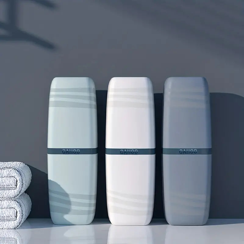 Portable toothbrush and toothpaste holder