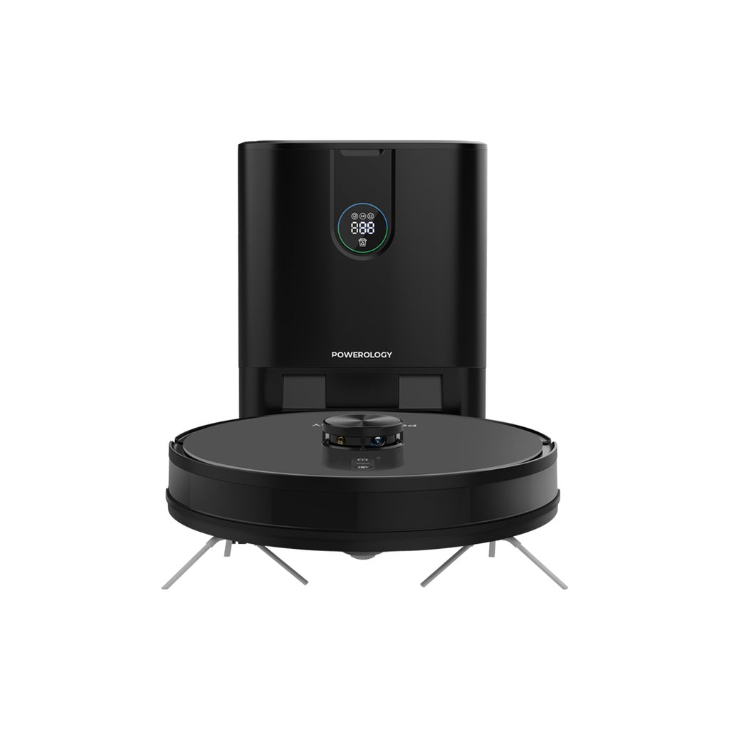 Powerology Smart Station Robot Vacuum & Mop - Black