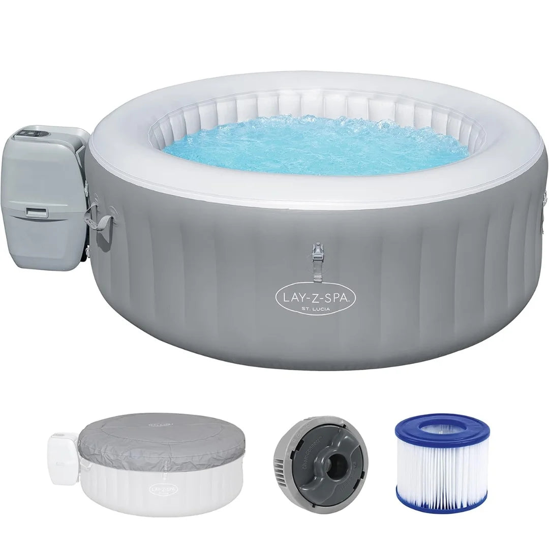 Bestway Lay-Z-Spa Inflatable Jacuzzi with Air Massage System (170 x 66 cm) - St.Lucia