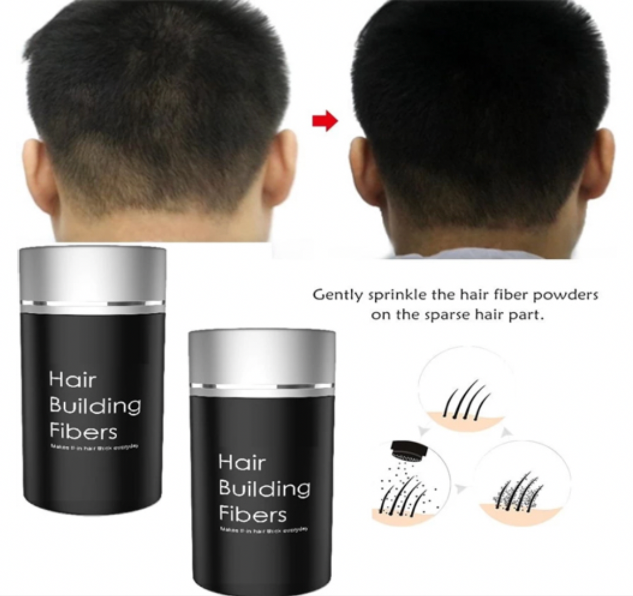 ألياف بناء وتكثيف الشعر الرقيق والناعم للرجال والنساء