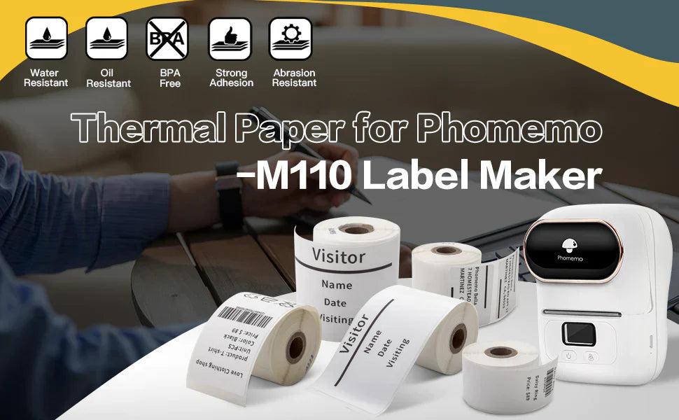 Phomemo Printer Labels 40x30mm/230Pcs Square/Pink
