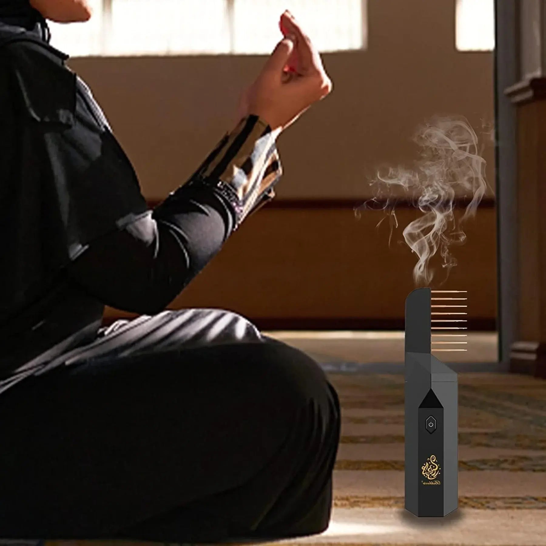 B26 مشط بخور USB محمول للنساء، مبخرة بخور للشعر