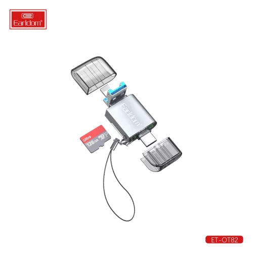 Earldom 4-in-1 Mini Aluminium USB3.0 Card Reader OT82