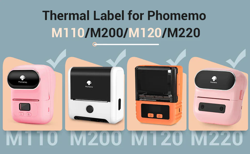 Phomemo Printer Labels 40x30mm/230Pcs Square/Pink