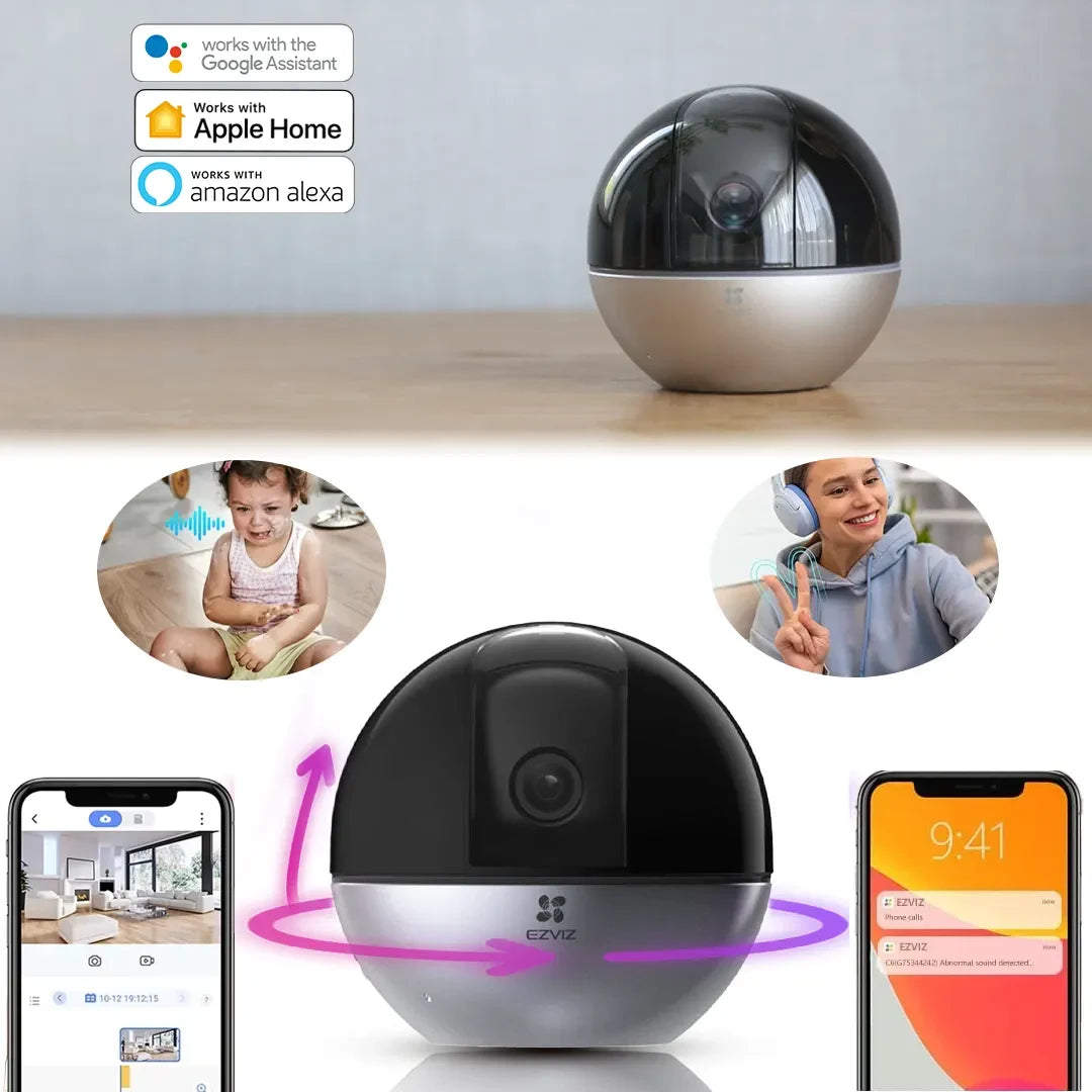 EZVIZ CS-E6 Smart Surveillance Camera with 5MP (3K) , Color Night Vision, and Wi-Fi Connectivity