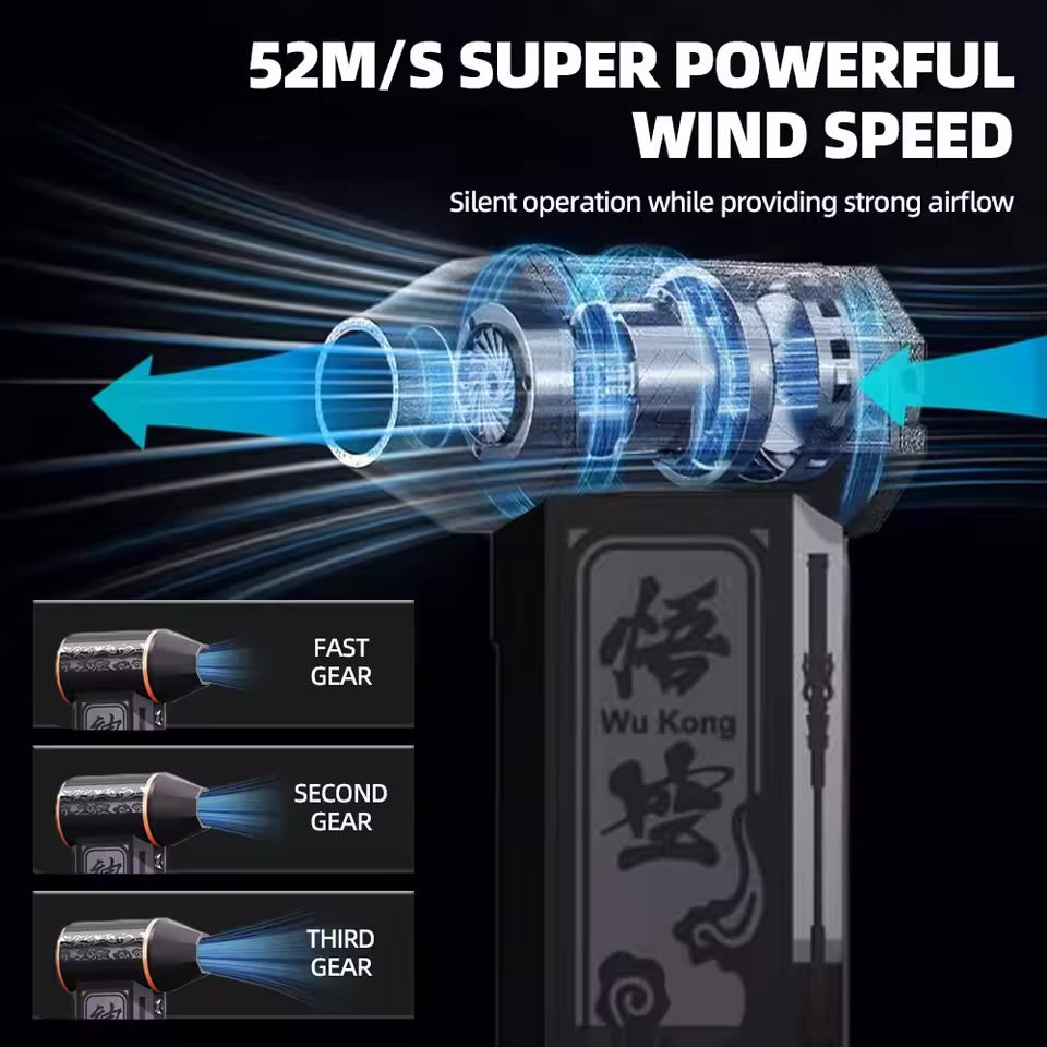 Wukong 130000 RPM Turbo Jet Fan Mini Air Blower with Extra Nozzle Dust Dryer Speed 52m/s Electric Blower Blowing Fast Shipping