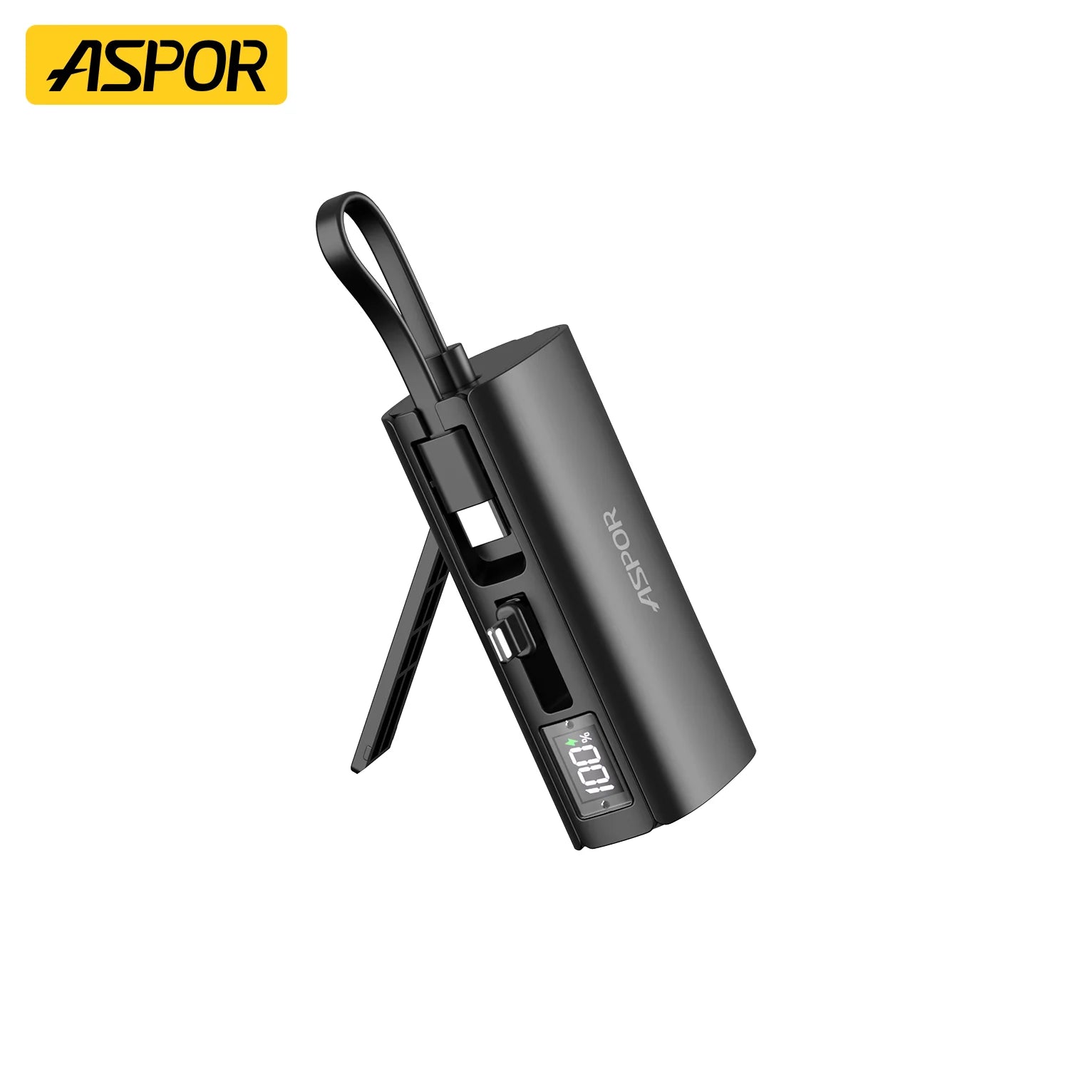 ASPOR A352 Factory Price Built in Cable 5000mAh Ultra-Thin Mini Compact Portable Emergency Power