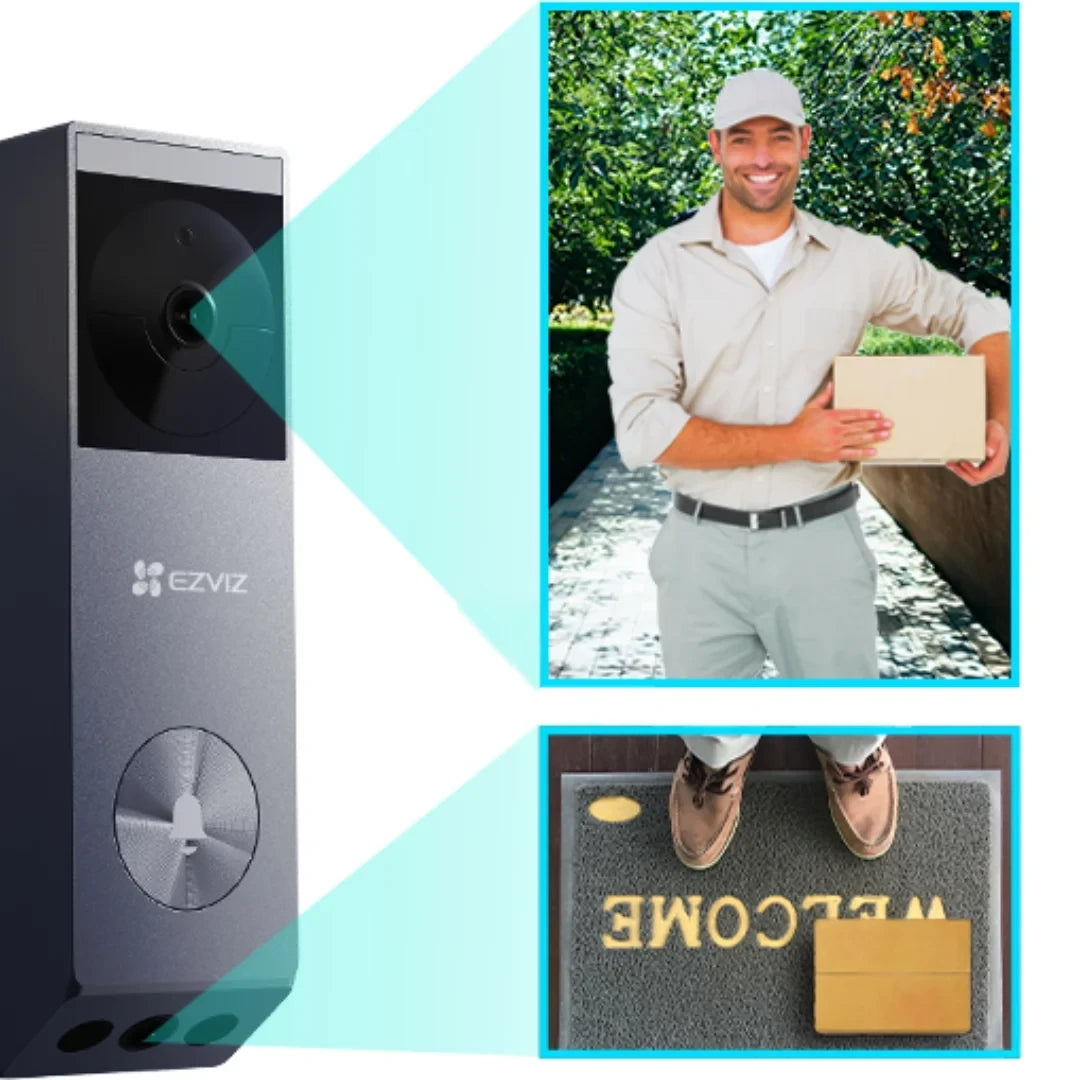 EZVIZ CS-EP3 4MP (2K) Dual Lens Smart Doorbell Camera Rechargeable with Solar Panel