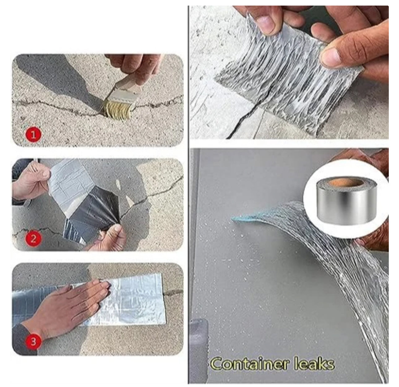 شريط المنيوم مقاوم للماء مقاس 5 سم × 5 متر