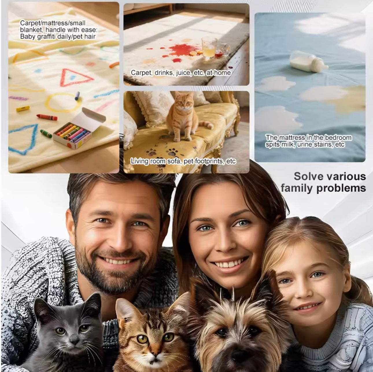 مكنسة كهربائية منزلية متعددة الاستخدامات لتنظيف السجاد والستائر والأقمشة والأريكة