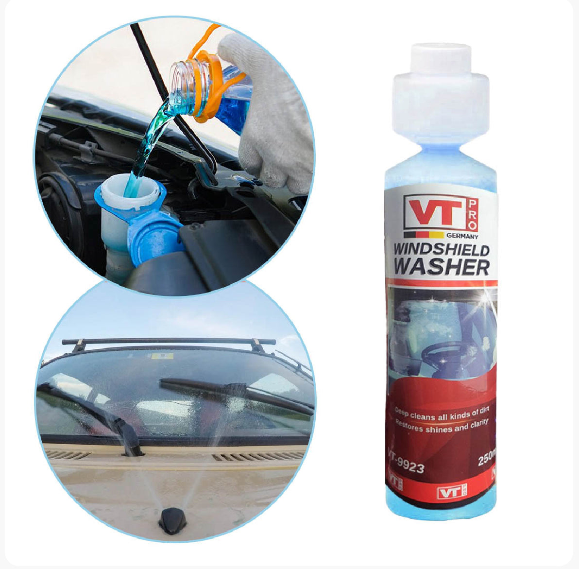 غسالة الزجاج الأمامي مع مادة مضادة للتجمد