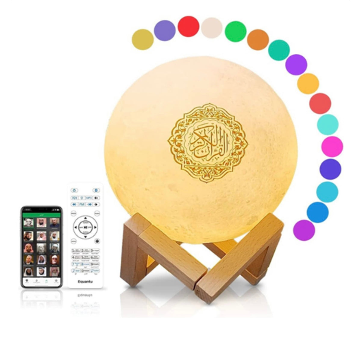 إيكوانتو SQ-168 سماعة القرآن الكريم على شكل قمر مضيئ