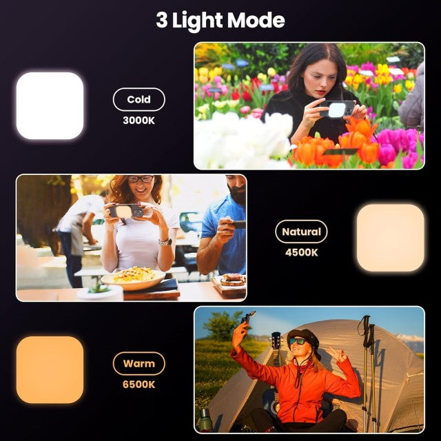 W70 Rechargeable RGB LED Selfie Light for iPhone, Camera, Laptop