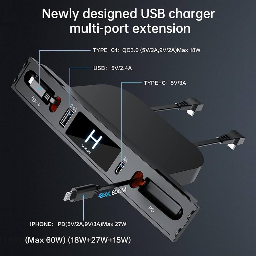 محول شحن سريع لسيارات تسلا، موزع USB  مناسب لطراز 3 موديل 2021-2023 وطراز Y موديل 2021-2024