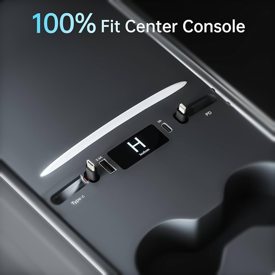 محول شحن سريع لسيارات تسلا، موزع USB  مناسب لطراز 3 موديل 2021-2023 وطراز Y موديل 2021-2024