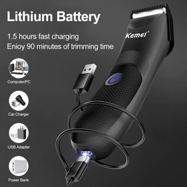 ماكينة حلاقة شعر الجسم الاحترافية من كيمي KM-1838 مزودة بإضاءة LED