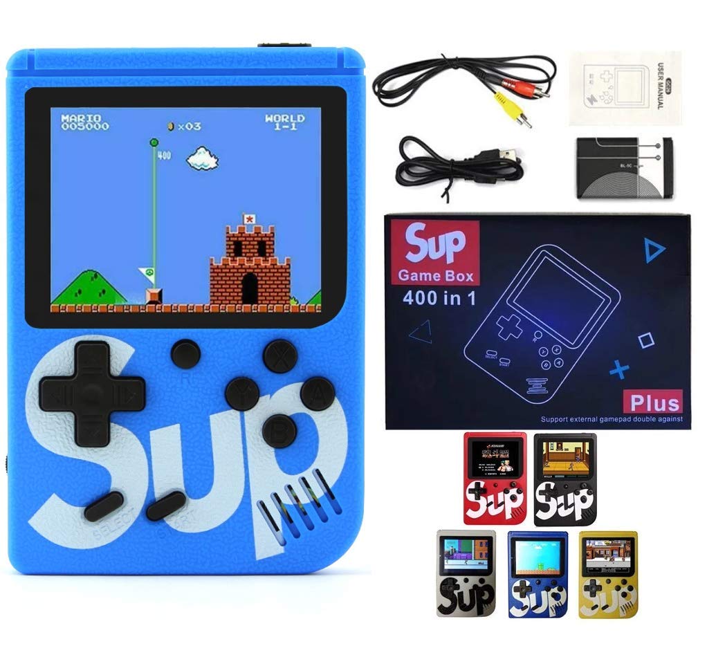جهاز ألعاب كلاسيكي Retro SUP 400 في 1 مع بطارية قابلة للشحن - اللون الأزرق