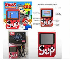 جهاز ألعاب كلاسيكي Retro SUP 400 في 1 مع بطارية قابلة للشحن - اللون الأحمر