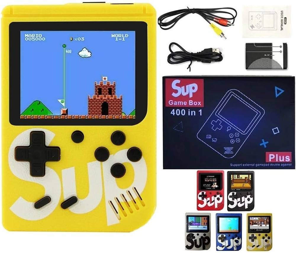 جهاز ألعاب كلاسيكي Retro SUP 400 في 1 مع بطارية قابلة للشحن - اللون الأصفر