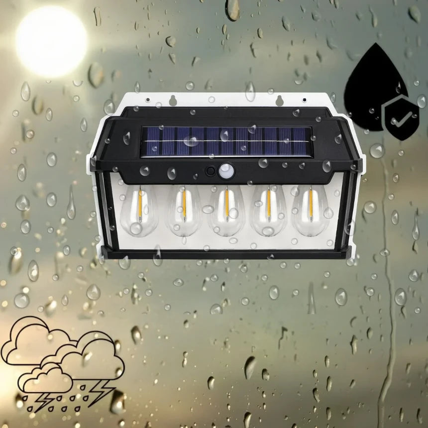 ‎مصباح الحديقة والممرات الدافئ على شكل لمبة يعمل بالطاقة الشمسية (HW 999-5W)