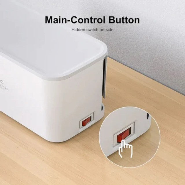 مشترك كهرباء 2500W مع منظم للكابلات وشاحن لاسلكي 3×1 مع 5 مقابس ثلاثية ومنفذين USB ومنفذ Type