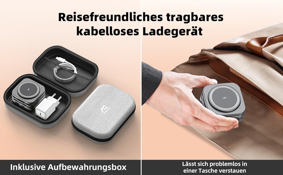 شاحن لاسلكي لـ Magsafe، محطة شحن محمولة 4 في 1 من